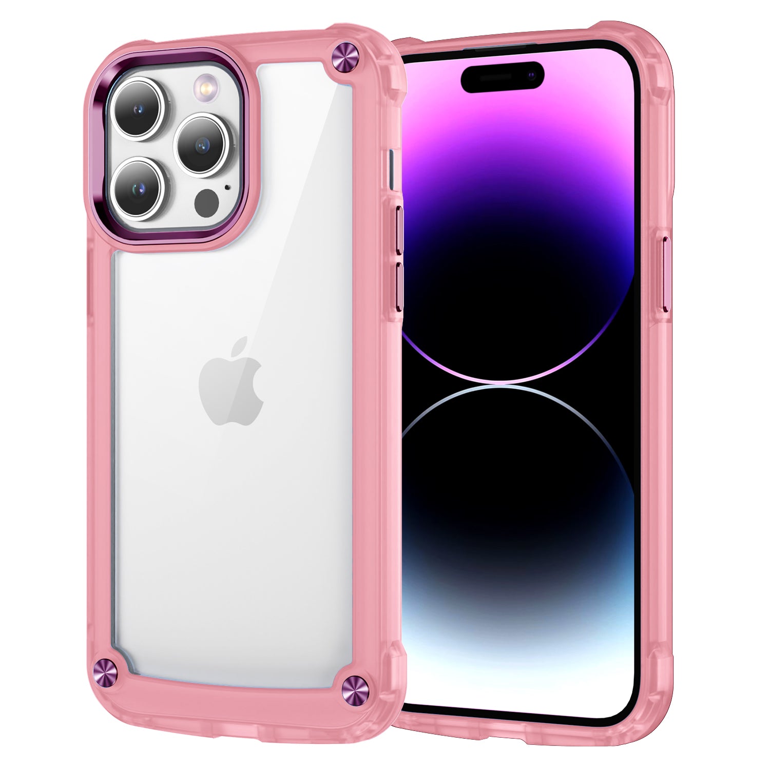 For iPhone 14 Pro Alloy Lens Frame PC TPU Phone Case Clear Anti-scratch Back Cover For iPhone 14 Pro Alloy Lens Frame PC TPU Phone Case Clear Anti-scratch Back Cover